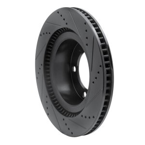 Lexus LX570 Brake Rotor (1) - Front Left - R1 Concepts - Drilled & Slotted - Black - `07-`22